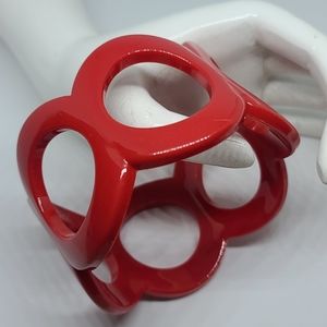 Vintage Red Mod Bangle Cuff Bracelet